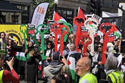 الآلاف في لندن يتظاهرون تنديداً  بجرائم اسرائيل + فيديو