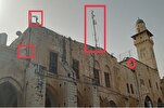 Installation von CCTV-Kameras an Westwand der Al-Aqsa-Moschee