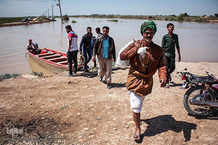 روستاهای گرفتار در سیل منطقه بامدژ