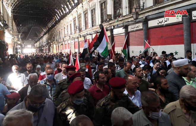 حضور گسترده شهروندان سوری در راهپیمایی روز جهانی قدس