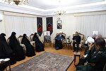 دیدار حجت‌الاسلام گلپایگانی و سرلشکر موسوی با خانواده‌های شهدای اقتدار