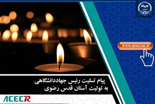 پیام تسلیت رئیس جهاددانشگاهی به تولیت آستان قدس رضوی