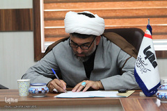 حجت‌الاسلام حسینخانی رئیس اداره قرآنی اداره کل اوقاف استان مرکزی/عکاس:زهرا بهرامی